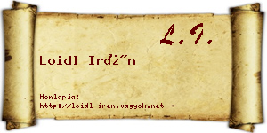 Loidl Irén névjegykártya